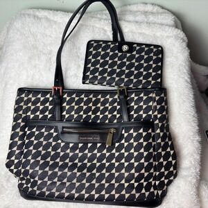 Spartina 449 Black and Cream Tote Bag matching wallet  Set